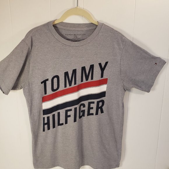 Tommy Hilfiger Tee Vintage SPELLOUT T Shirt Unisex Size Large 16-18 - Picture 1 of 8